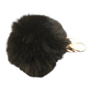 NEW Black 3" Puff Keychain /Purse Fob Pom Pom
